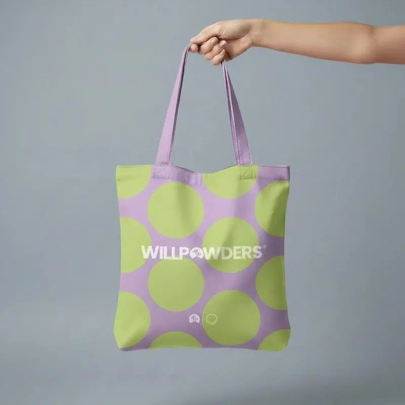 WillPowders Canvas Tote Bag for Gym - Sturdy, Reusable, Roomy Everyday Carry with Reinforced Handles