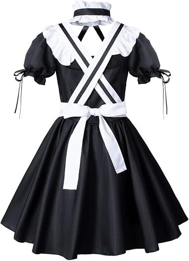 Anime French Maid Lolita Fancy Queen Princess Dress Cosplay Costume Furry Cat Ear Gloves Socks set