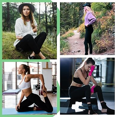 FOTOCITI Gym Leggings for Women with Pockets Black High Waisted Leggings Soft Elastic Opaque Tummy Control Slim Trousers Sports Workout Running Yoga Pants