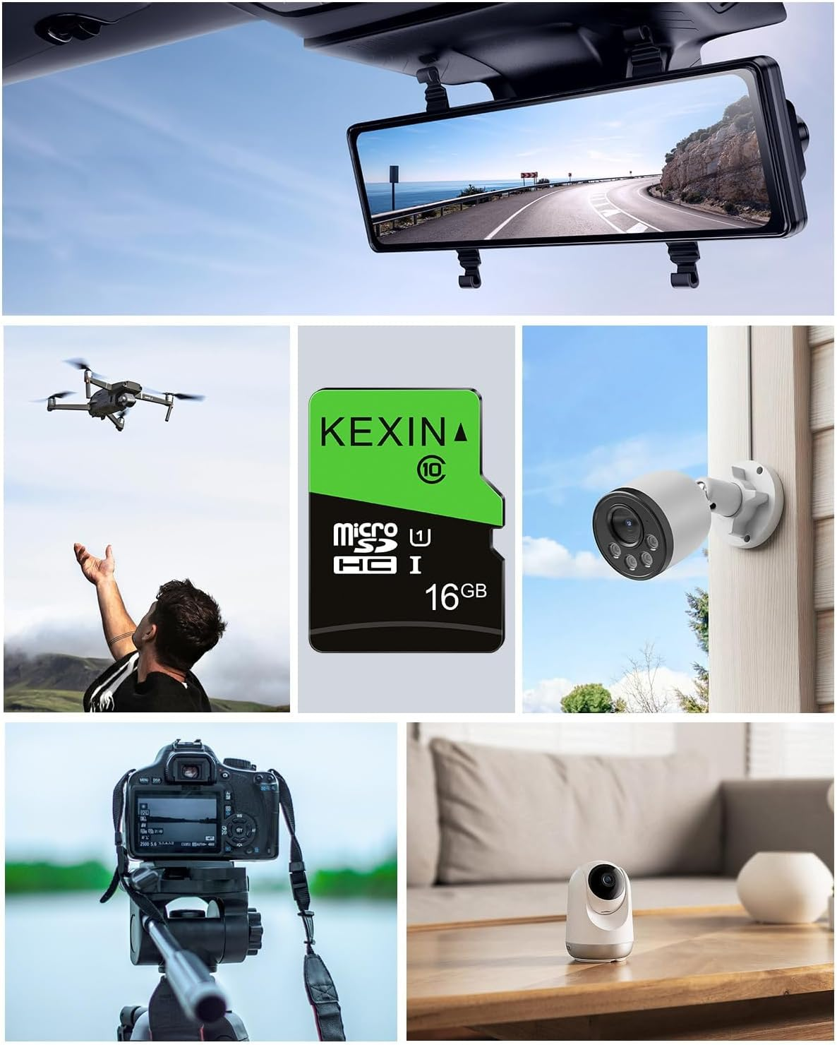 KEXIN Micro SD Card 16GB, MicroSDHC UHS-I Class 10 A1 U1, Mini SD Card, Memory Card for Smartphone, Tablet, Camera