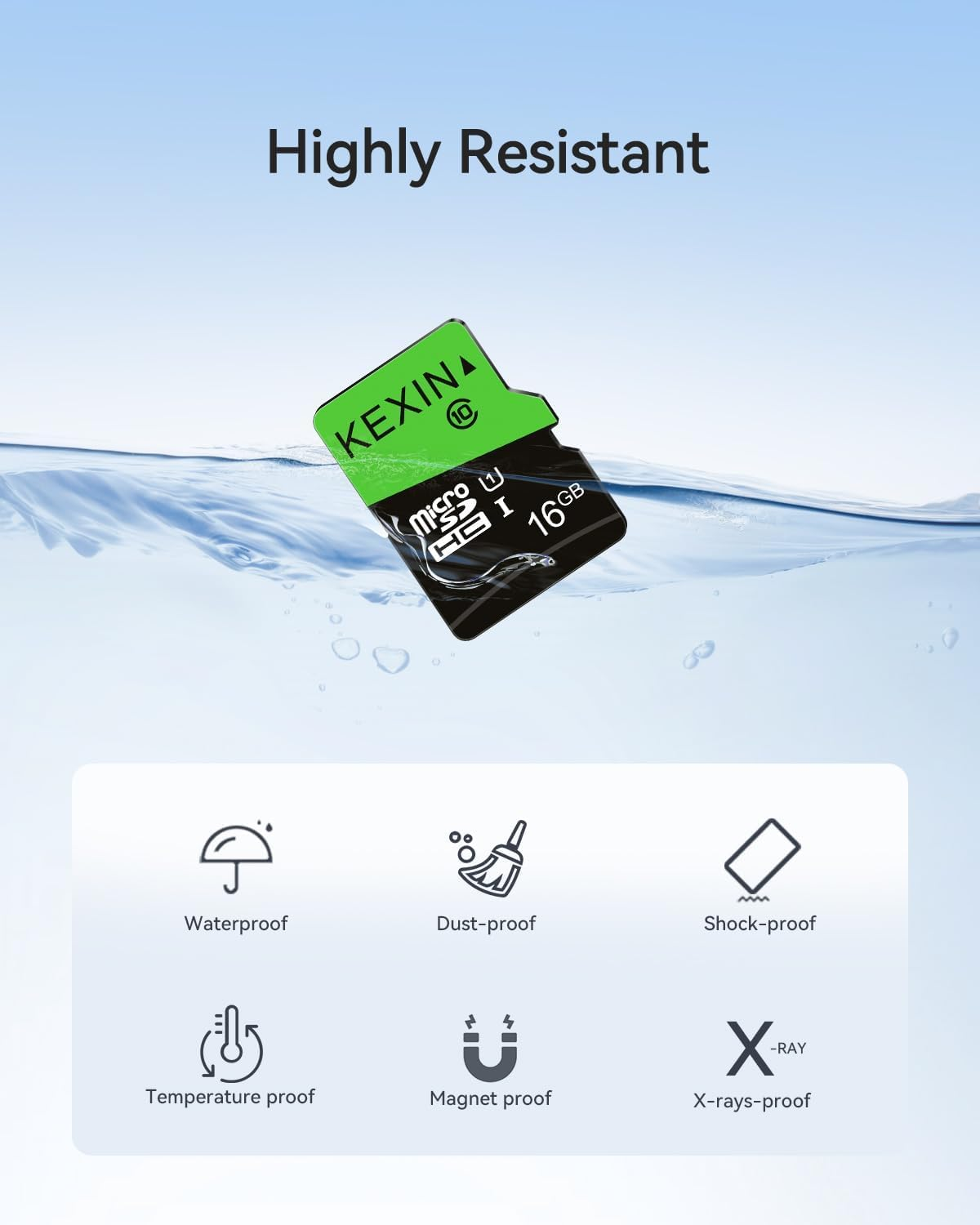 KEXIN Micro SD Card 16GB, MicroSDHC UHS-I Class 10 A1 U1, Mini SD Card, Memory Card for Smartphone, Tablet, Camera
