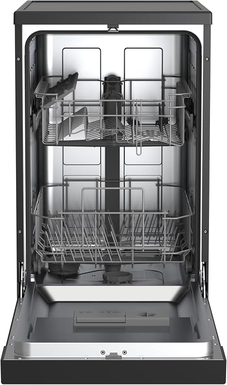 HYE Dishwasher - Slimline Dishwasher With 9 Place Settings, 45cm, Compact & Freestanding Design, Black, Eco Program, Quick Wash, Quiet (49 dB) - DW0109PB13