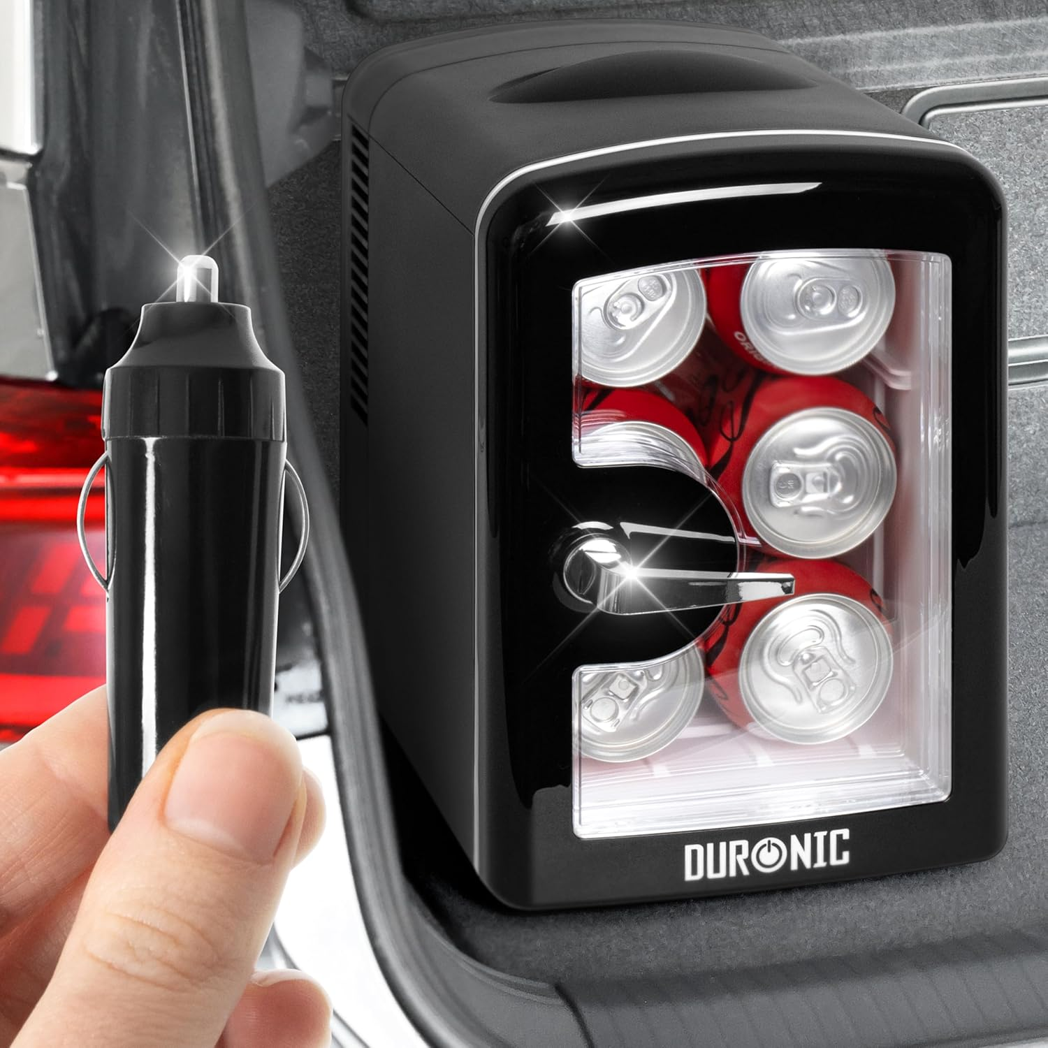 Duronic MFW4 BK Mini Fridge Warmer 4L Personal Refrigerator 6 Can Portable Drinks Cooler and Food Warmer, Skincare Fridge for Face Masks, AC/DC Small Fridges for Bedroom Home Offic