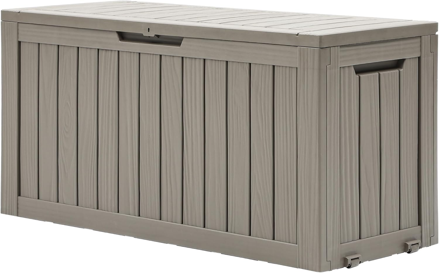 DWVO 270L Outdoor Resin Deck Box with Wheels, Waterproof Garden Storage Box for Patio Cushions, Sports Gear & Garden Tools, Lockable, Black