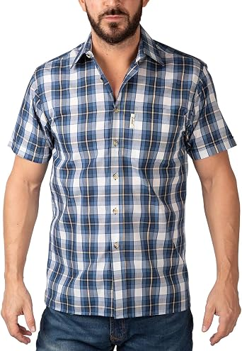 Rydale Men's Classic Short Sleeved Shirts Polycotton Checked Summer Tops
