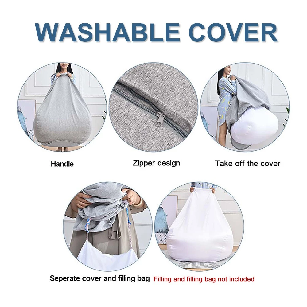 bean bag【ONSALE】S/M/L /XL sofa bean Stylish Bedroom Furniture Solid Color Single Bean Bag Lazy Sofa Cover DIY Filled Inside