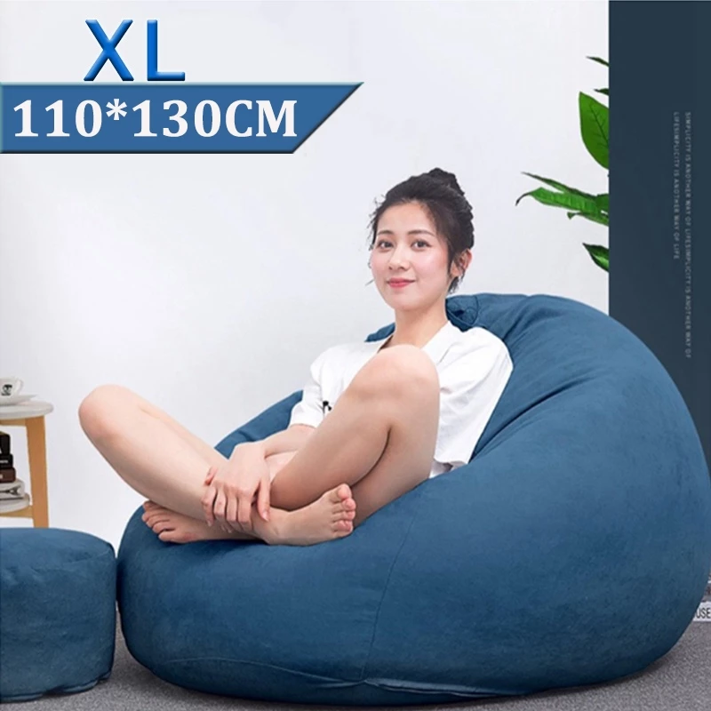 bean bag【ONSALE】S/M/L /XL sofa bean Stylish Bedroom Furniture Solid Color Single Bean Bag Lazy Sofa Cover DIY Filled Inside