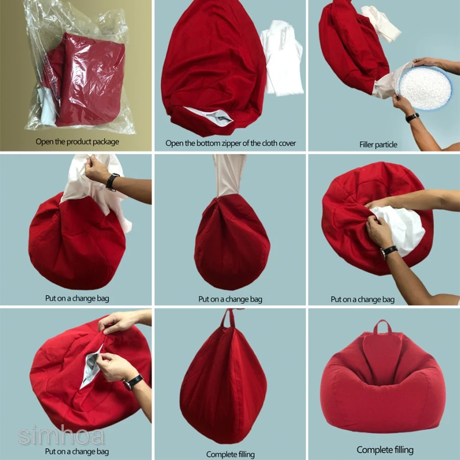 bean bag【ONSALE】S/M/L /XL sofa bean Stylish Bedroom Furniture Solid Color Single Bean Bag Lazy Sofa Cover DIY Filled Inside