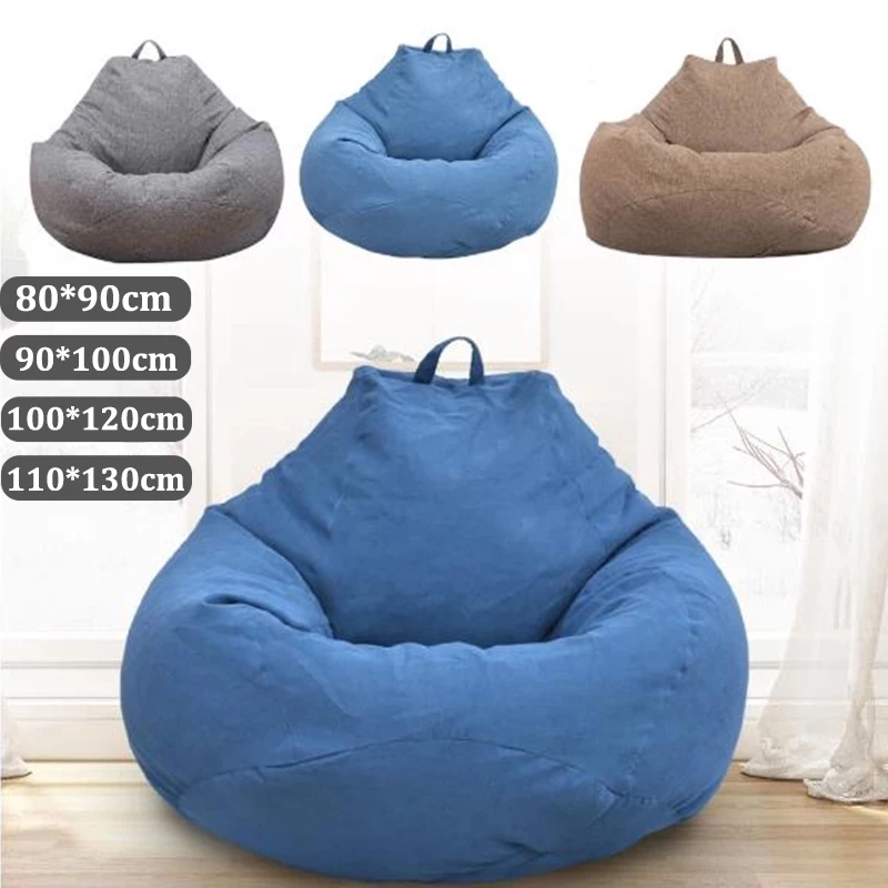 bean bag【ONSALE】S/M/L /XL sofa bean Stylish Bedroom Furniture Solid Color Single Bean Bag Lazy Sofa Cover DIY Filled Inside