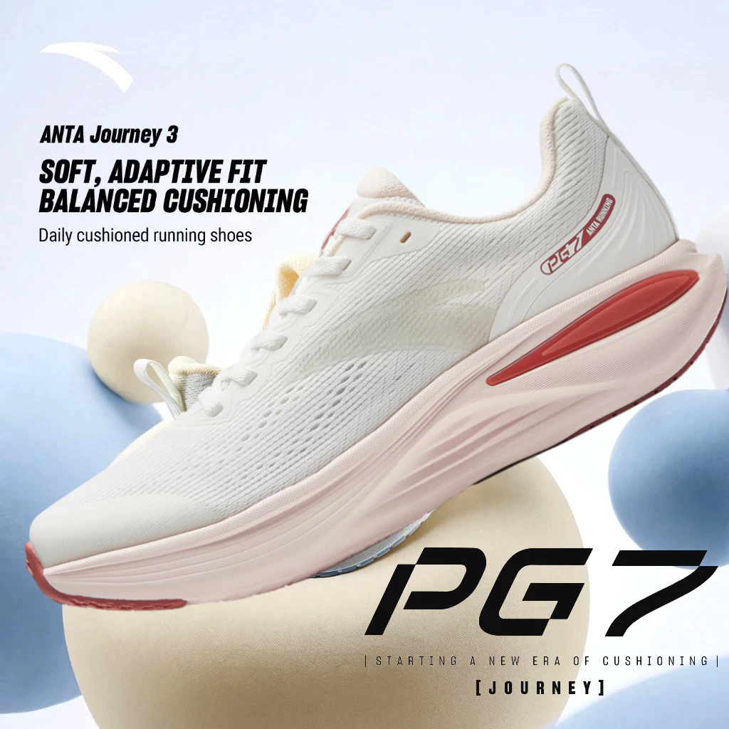 ANTA Women PG7 Journey 3 Running Shoes 1226B5545-7 White/Pink (Kasut Larian Perempuan)