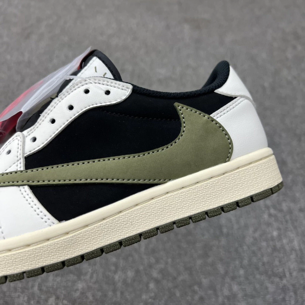 New design Travis scoff X Air Jordan 1 AD1 low "medium olive" off-white Barb 5.0 men shoes women sneakers mhk3