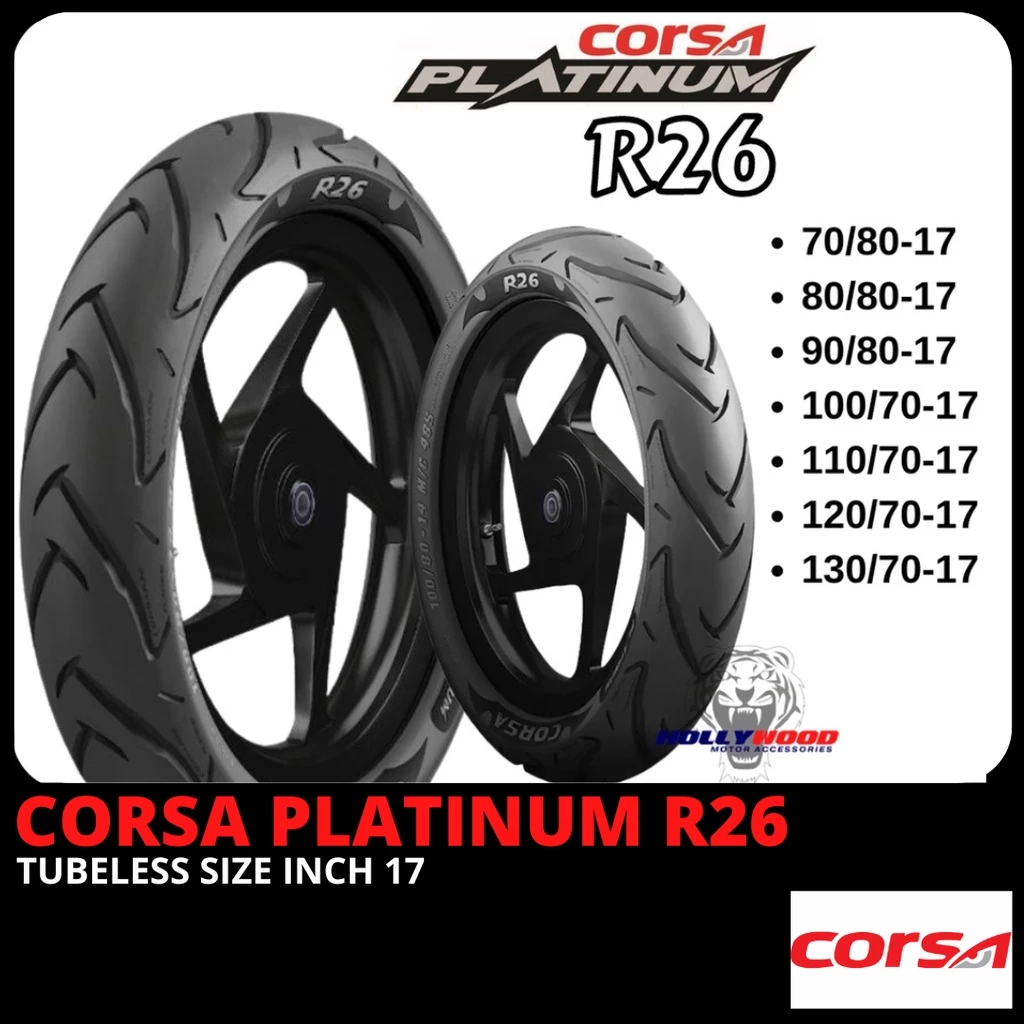 TAYAR CORSA R26 PLATINUM TYRE LC135 LAGENDA FZ150 Y15 Y16 RS150 RSX EX5 KRISS EGO AVANTIZ VARIO NVX