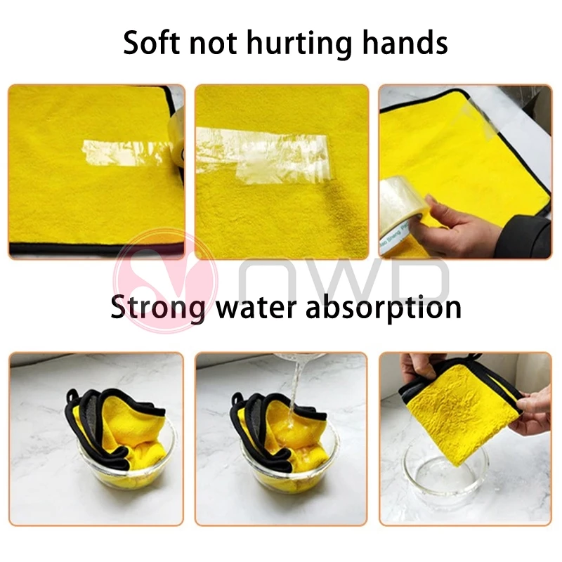 《𝗦𝗧𝗥𝗘𝗡𝗚𝗧𝗛𝗘𝗡》Microfiber Water Absorption Car Cleaning Towel Polish Washing Cloth Kain Buruk 洗车布 NWD