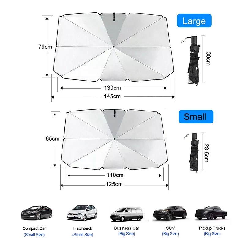 Car Window Sun Shade Car Windscreen Sunshade Car Sun Shield Umbrella Auto Shade Cover Sun Protection Window Cover 汽車遮陽