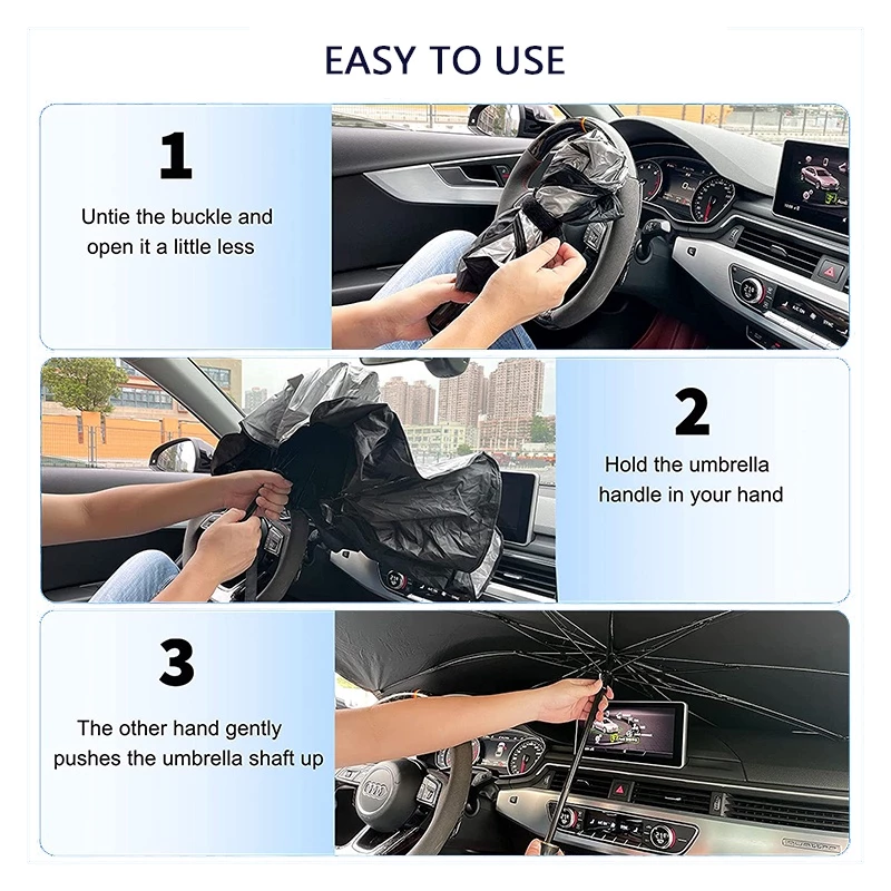Car Window Sun Shade Car Windscreen Sunshade Car Sun Shield Umbrella Auto Shade Cover Sun Protection Window Cover 汽車遮陽