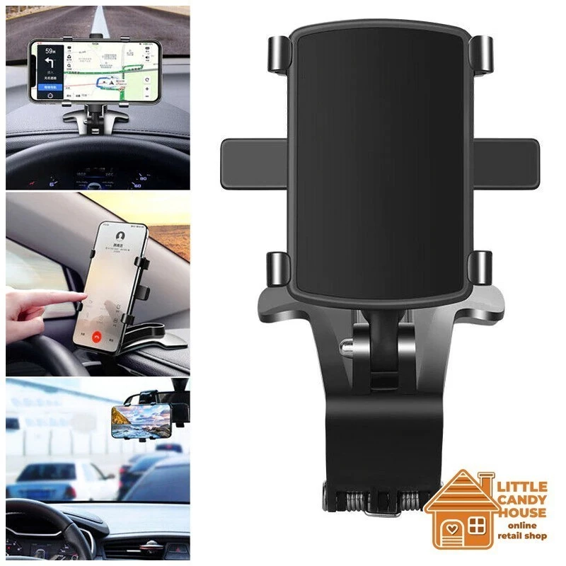In-Car Dashboard Rear View Mirror Car Mount GPS Phone Holder 360 Strong Grip Mobile Phone Car Holder