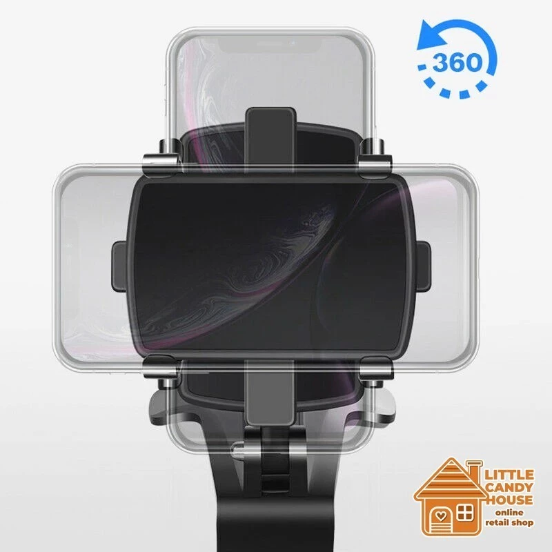 In-Car Dashboard Rear View Mirror Car Mount GPS Phone Holder 360 Strong Grip Mobile Phone Car Holder