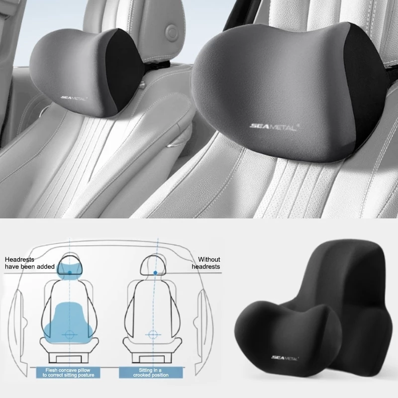 🔥READY STOCK🔥 SOARFLY Car Neck Pillow Headrest Cushions Waist Pillow Universal Car Neck Pillow Interior Accessories