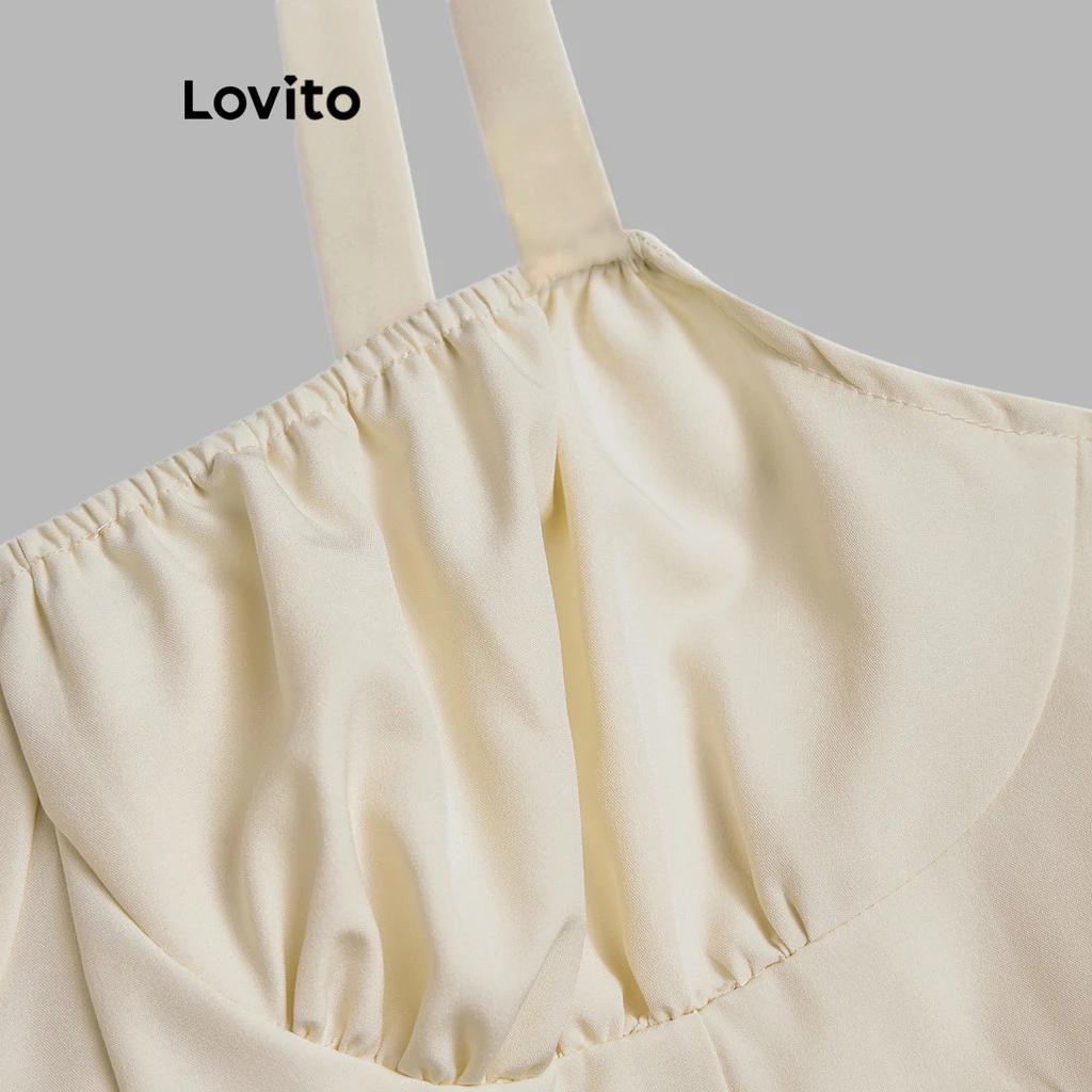 Lovito Elegant Dress Tie Front Back Summer Dress for Women L74ED185