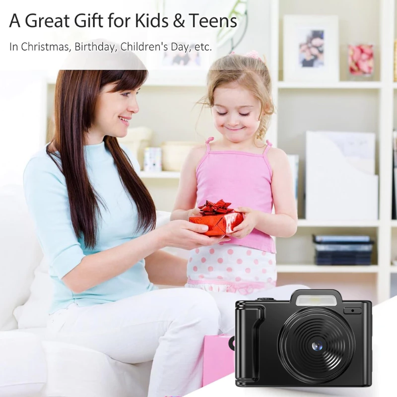 MaxTen MCB-E9 Portable Digital Mini Compact IP Camera with Built in Battery | Type-C | Kids Camera | Support:128GB