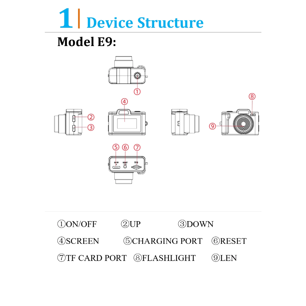 MaxTen MCB-E9 Portable Digital Mini Compact IP Camera with Built in Battery | Type-C | Kids Camera | Support:128GB